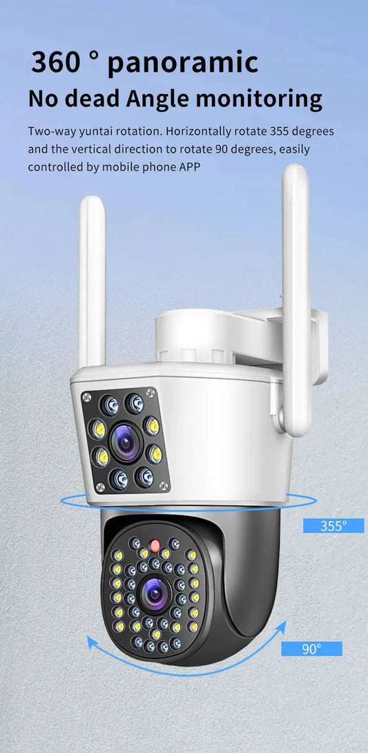 Set 2 Camere Supraveghere - Jortan Detectare Umana si Faciala, 6MP Full HD 4K - 2 Carduri 64GB incluse
