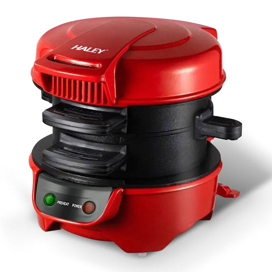 Aparat de Burgeri Haley, 600W – Mic Dejun Rapid, Plăci Antiaderente, Încălzire Uniformă, Deschidere 180°