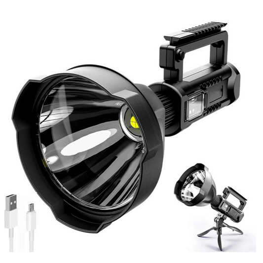 Lanterna LED, reincarcabila, functie Powerbank, 4 moduri iluminare, trepied inclus