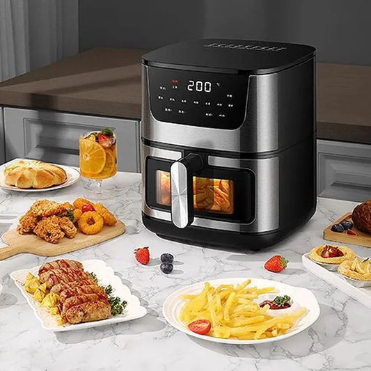 Friteuză cu Aer Cald Hoffmans HM-785, 8L, 2000W, Control Tactil LCD, Gătire fără Ulei