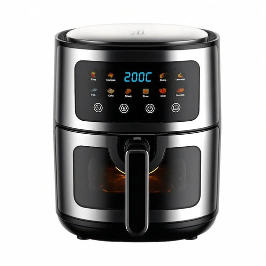 Friteuză cu Aer Cald AT PERFORMANCE 8L, 10 Programe Smart, 2800W, Panou Tactil, Circulație 3D Aer Fierbinte, Teflon Non-Stick + 100 Bucăți Hârtie de Copt CADOU
