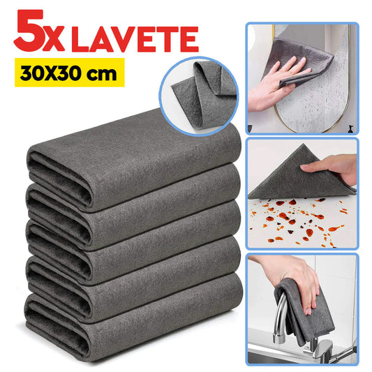 Laveta Magică din Microfibrǎ  set de 5 bucăți