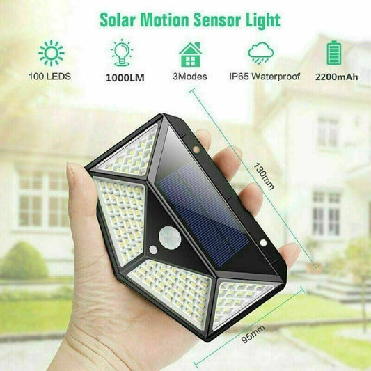 Set 2 lampi cu incarcare solara, cu senzori miscare si lumina, 3 trepte de iluminare, 100 x LED
